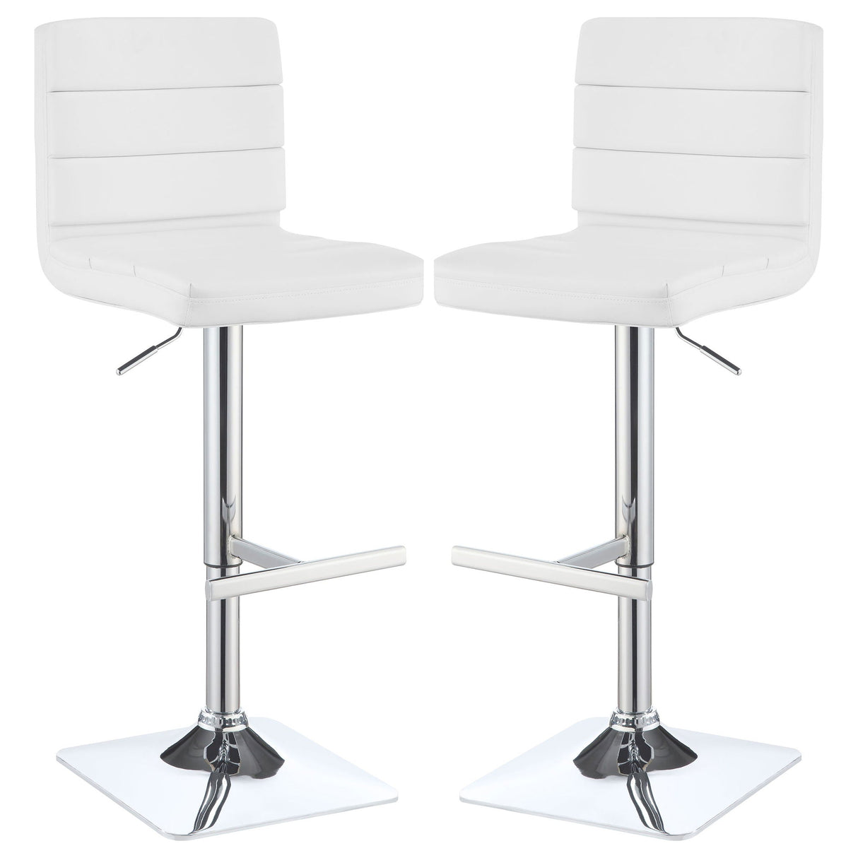 Fresco - Upholstered Adjustable Bar Stool (Set of 2) - White
