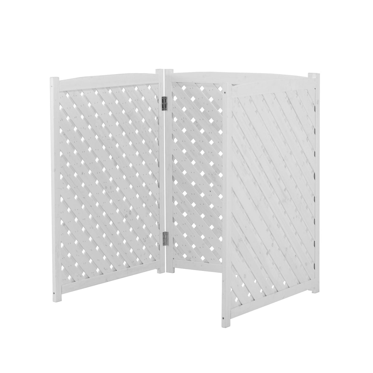 3 Panel Outdoor Air Conditioner Fence Screen, Privacy Fence - White