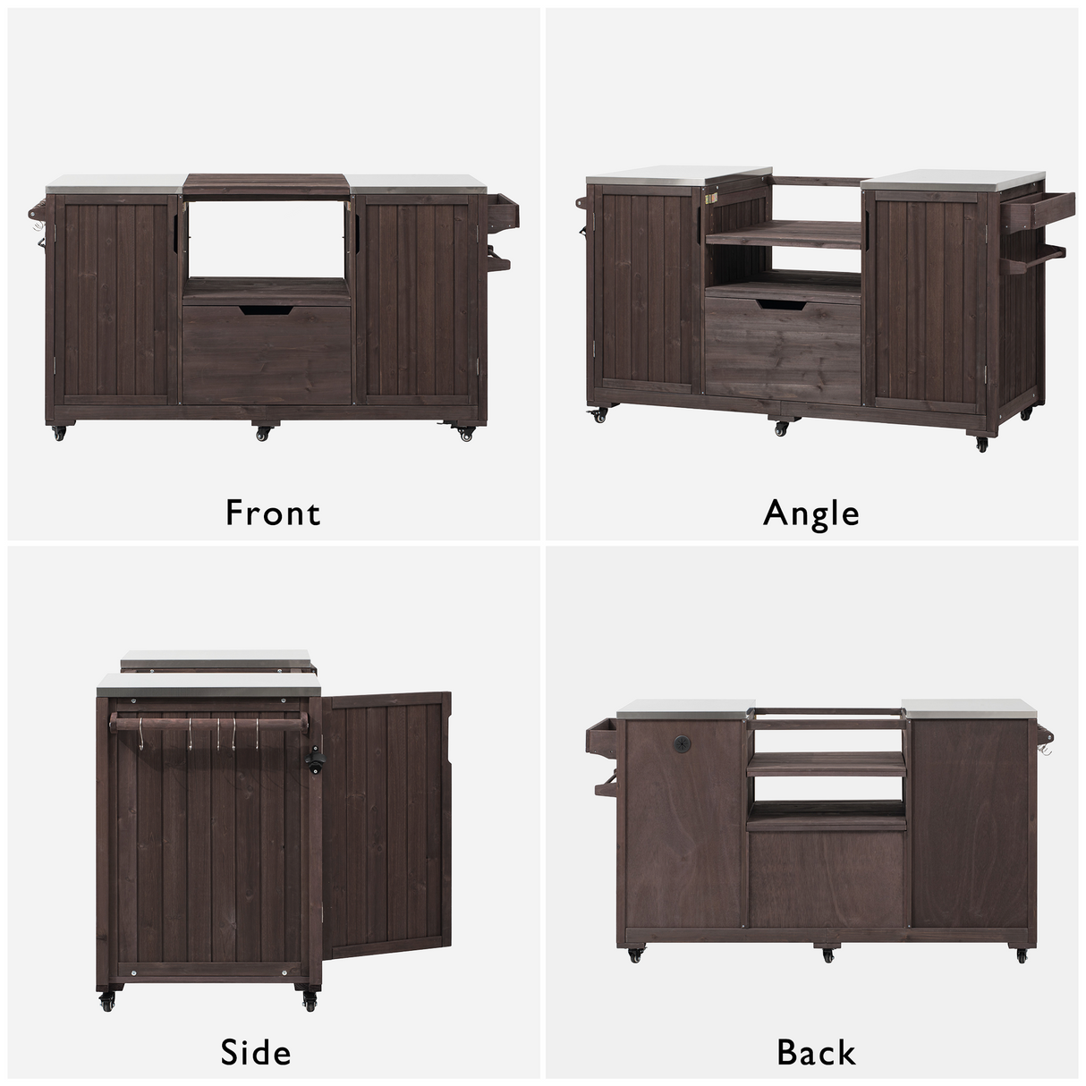 K&K 66.5' Outdoor Kitchen Island for Big Green Egg Grills