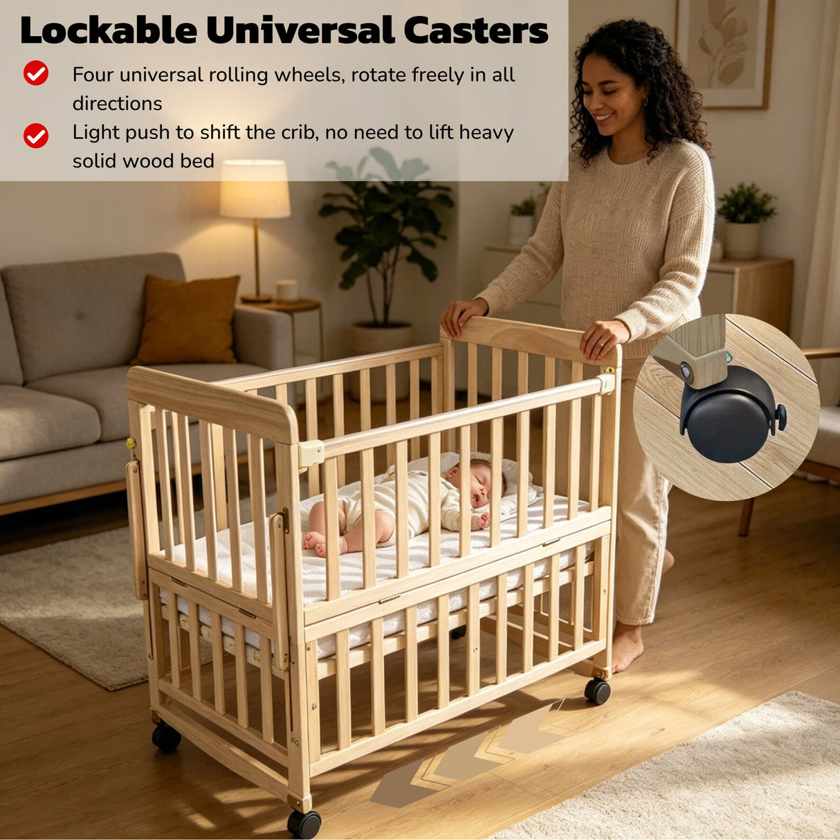 Solid Wood Baby Bassinet