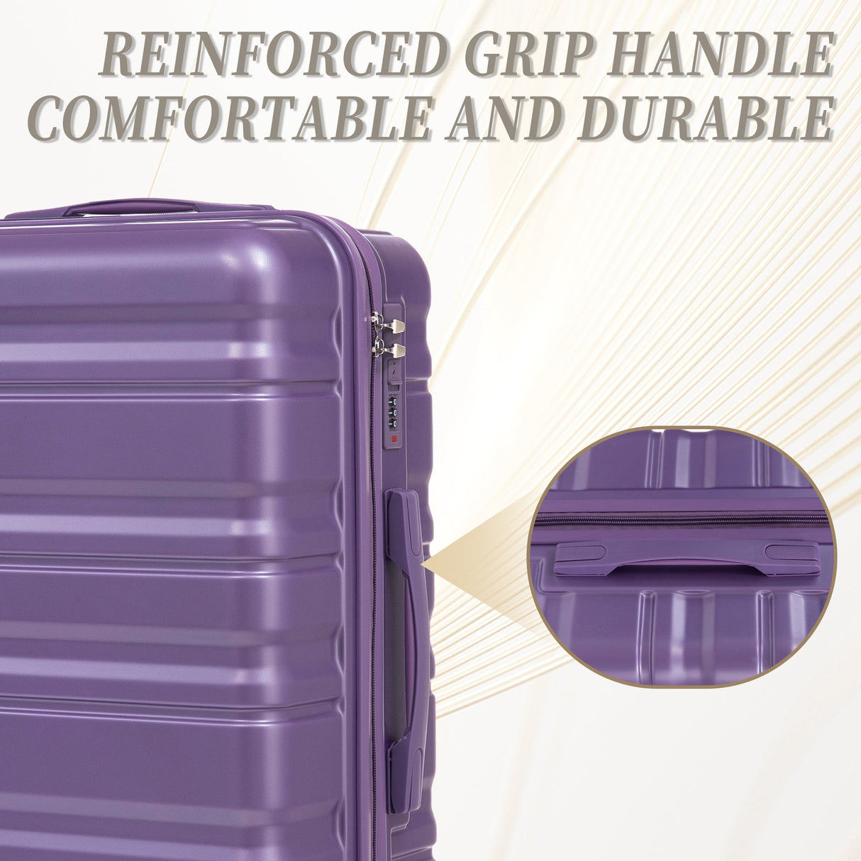 HIFINE TOURIST 3-Piece ABS Spinner Wheel Luggage Set (Purple)