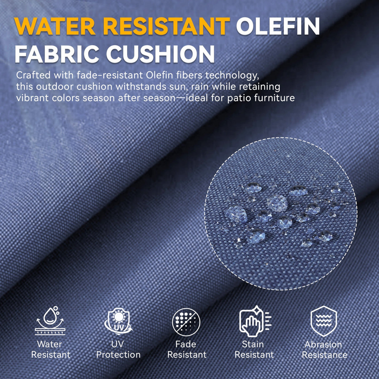 6-Inch Thicker Outdoor Chair Cushion Set - Waterproof