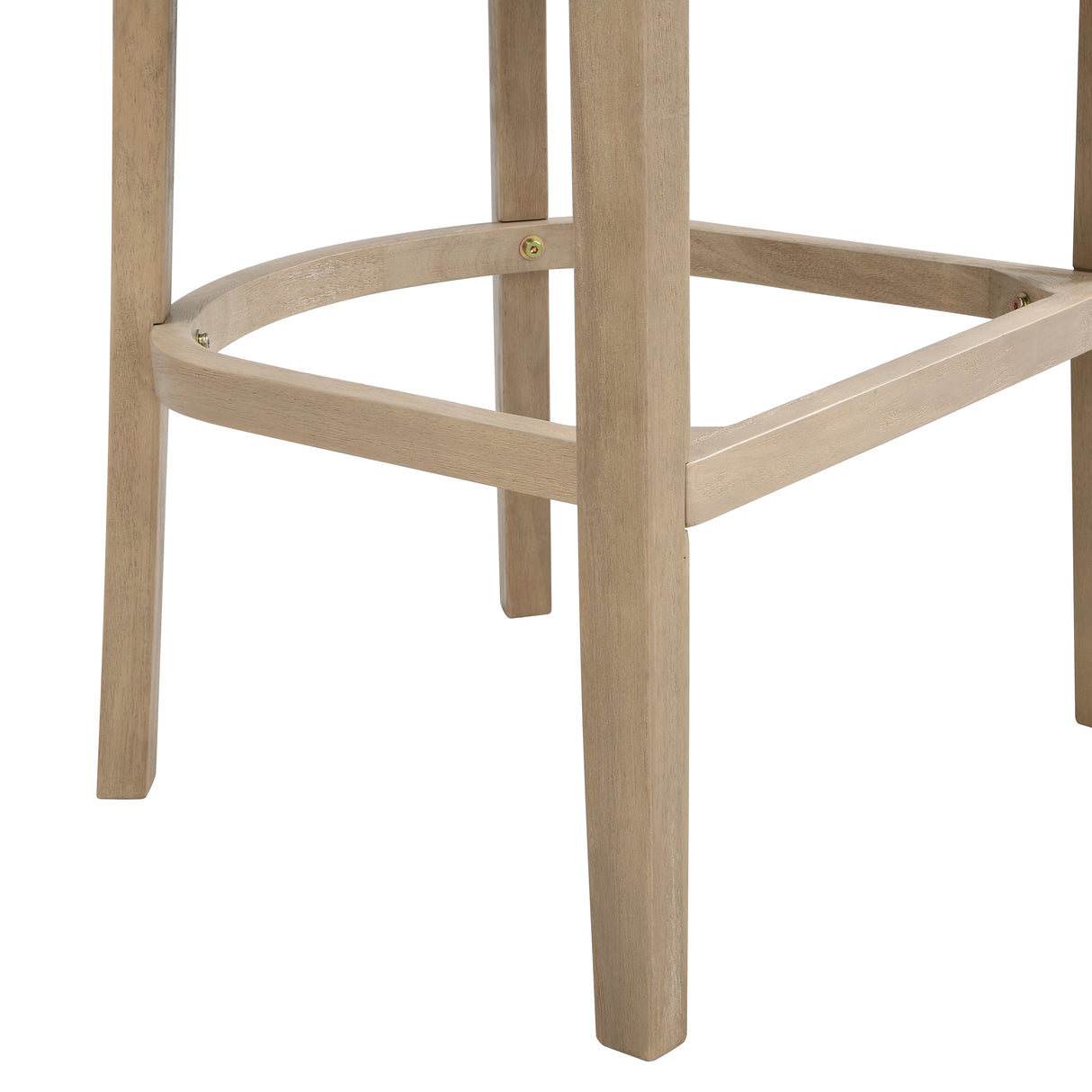 Modern Rubberwood Bar Stool Set with Upholstered Seats