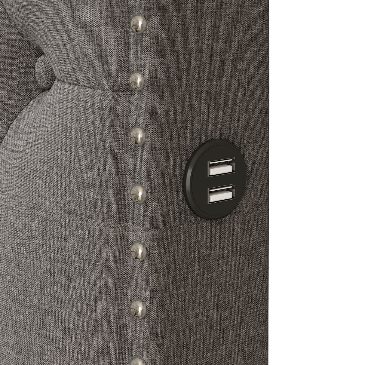 Upholstered Platform Bed With 2 Drawers And 2 Sets Of USB Ports On Each Side, Fabric