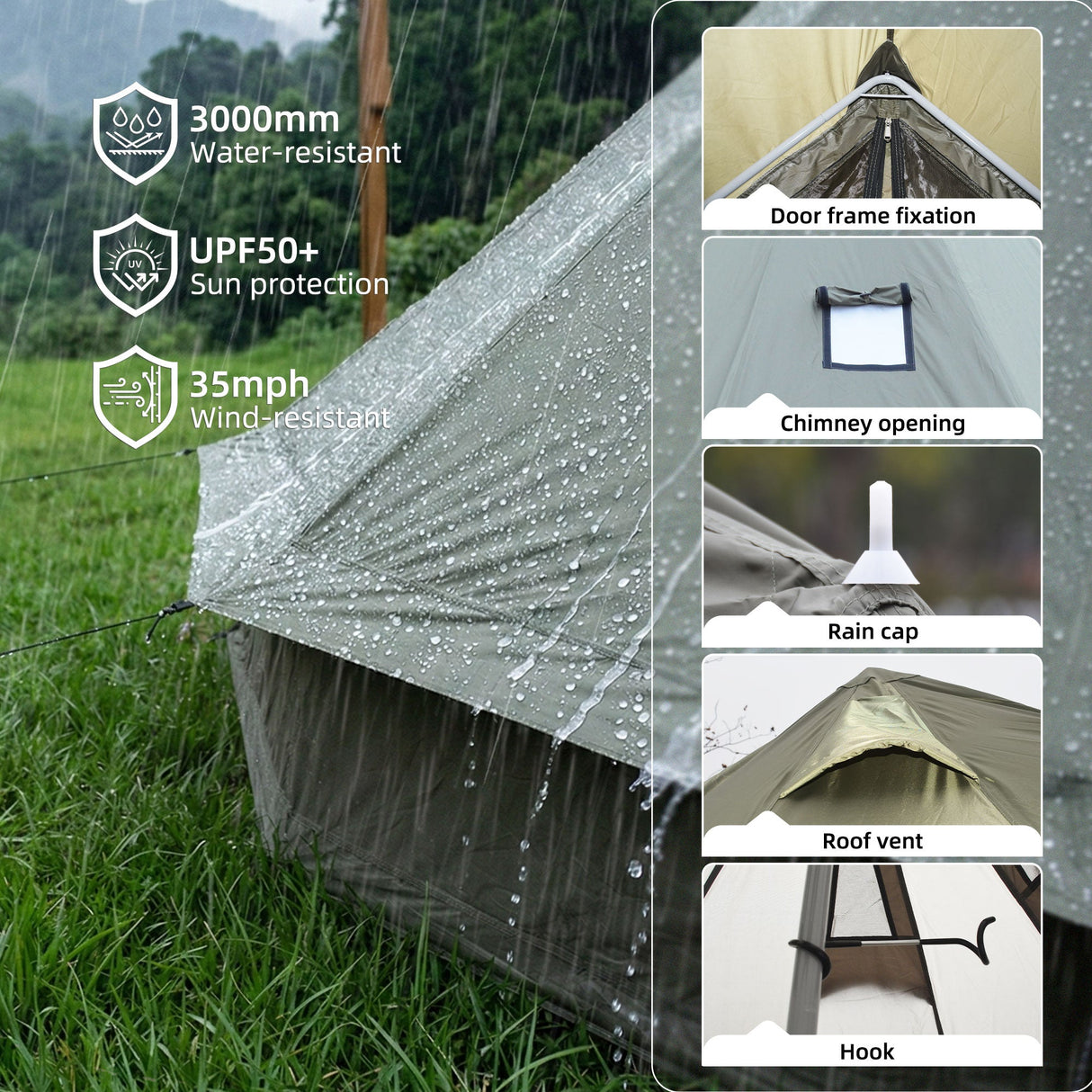4 Season Bell Tent 13.1FT