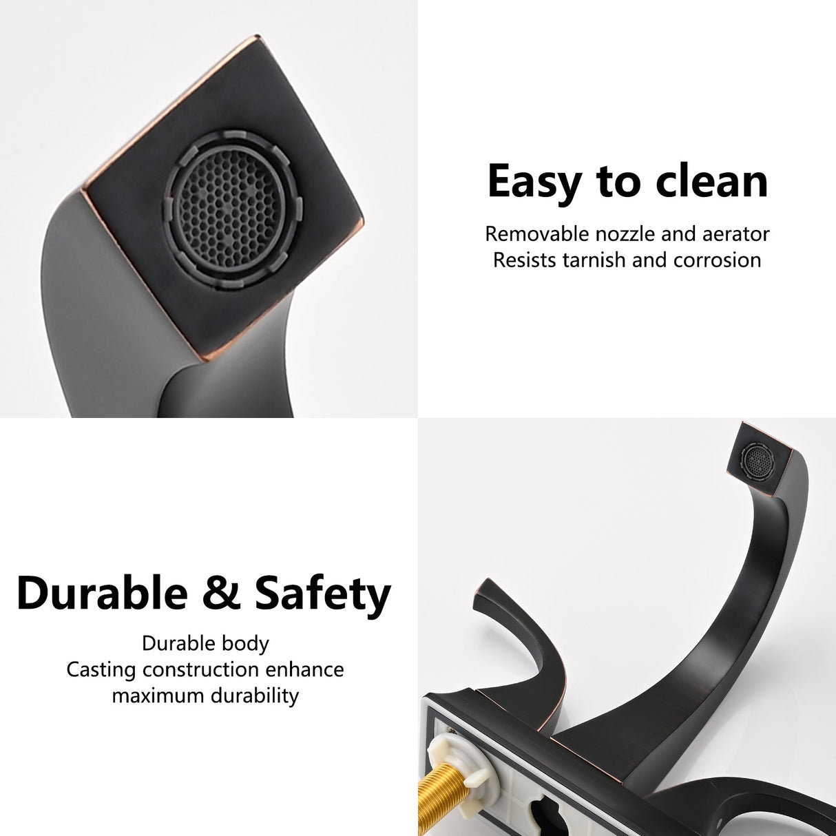 Two Handle 4 Inch Centerset Bathroom Sink Faucet with Pop-Up Drain, Oil Rubbed Bronze