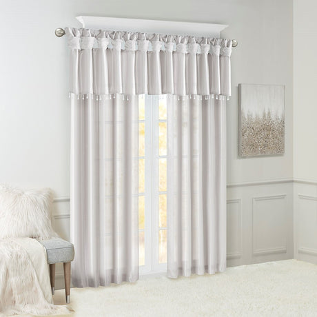 Twist Tab Lined Window Curtain Panel Silver 50x108"