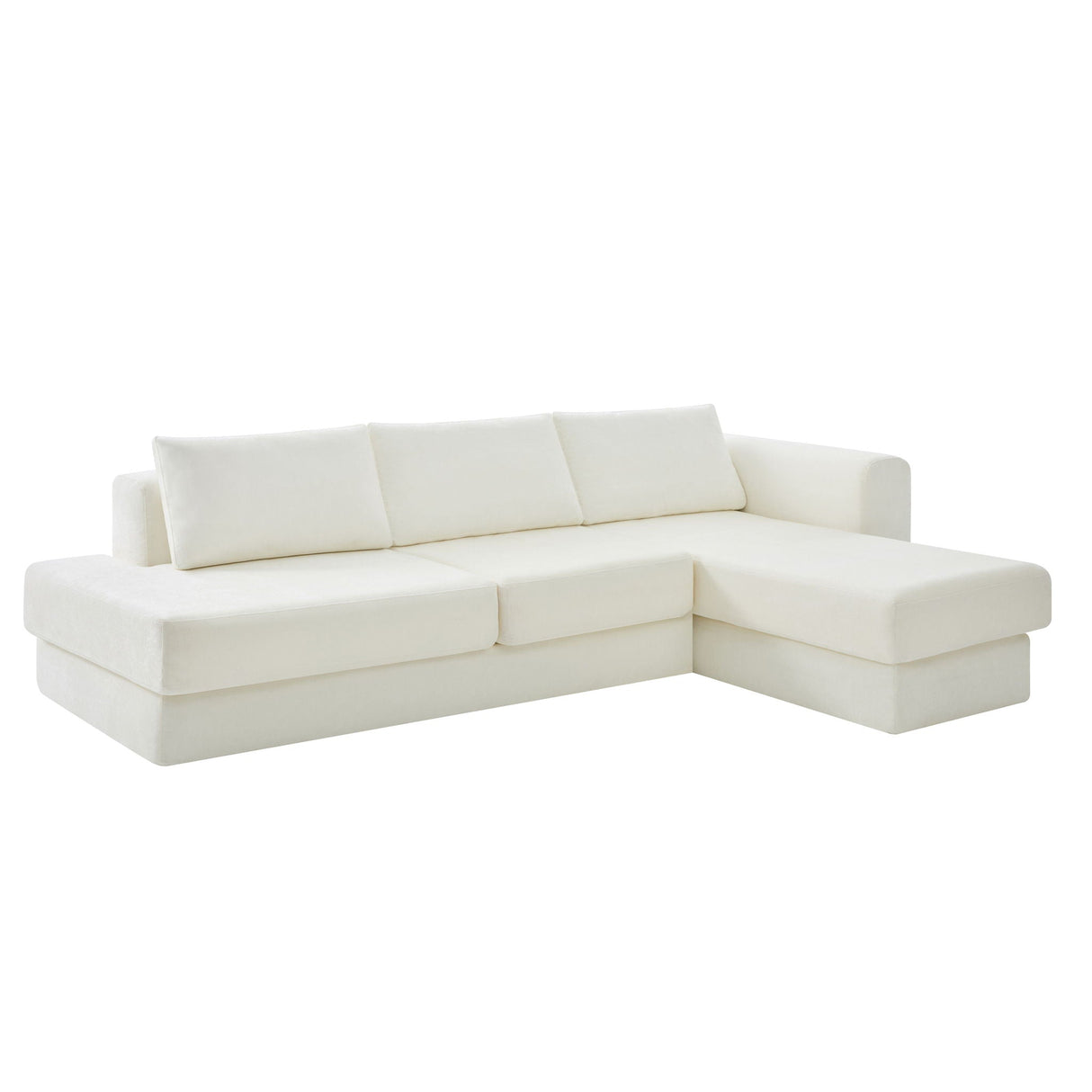 L-Shaped Modular Sofa With Double Layer Cushion
