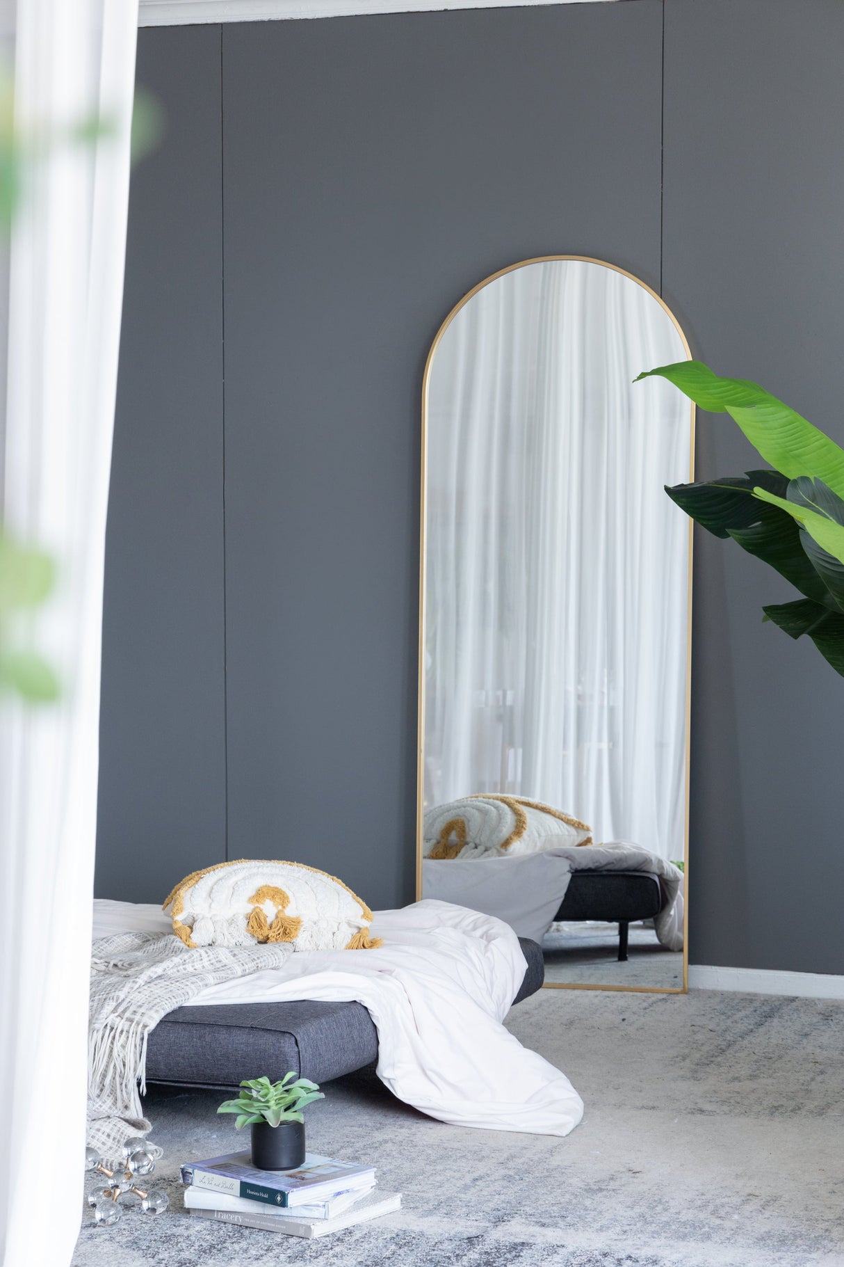 28x1x74' Celine Gold Arch Body Mirror