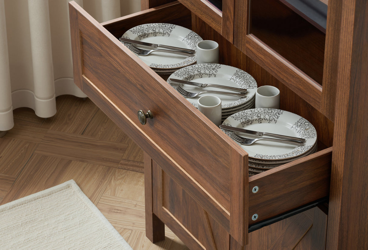Dome Walnut Cabinet with Large Storage Space