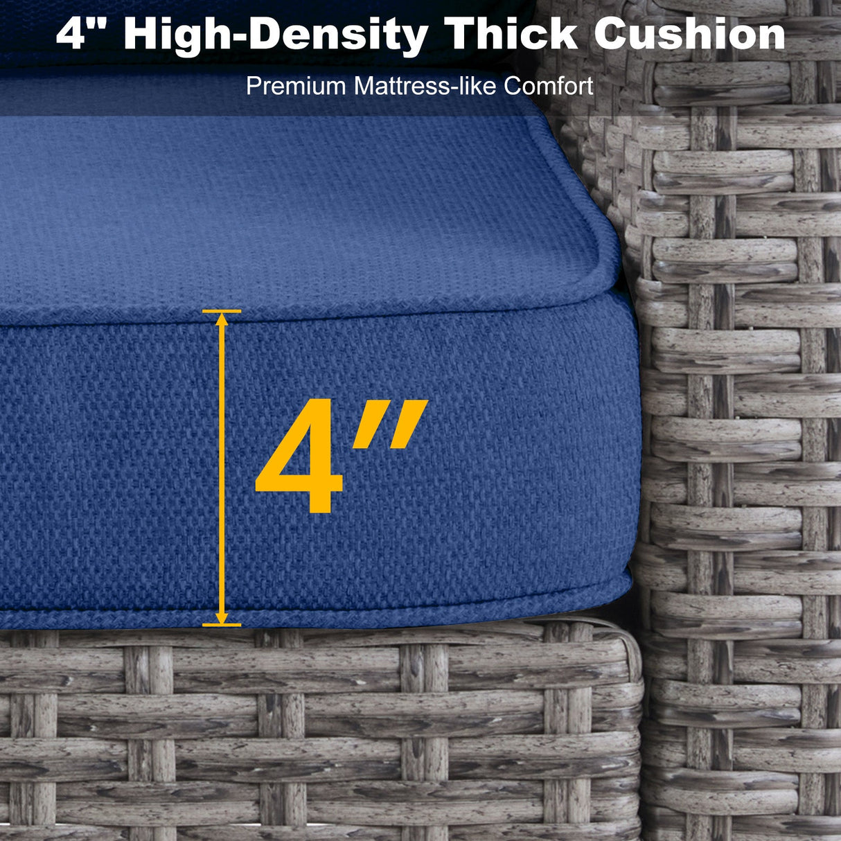 69.7" Wide Outdoor Wicker Patio Sofa
