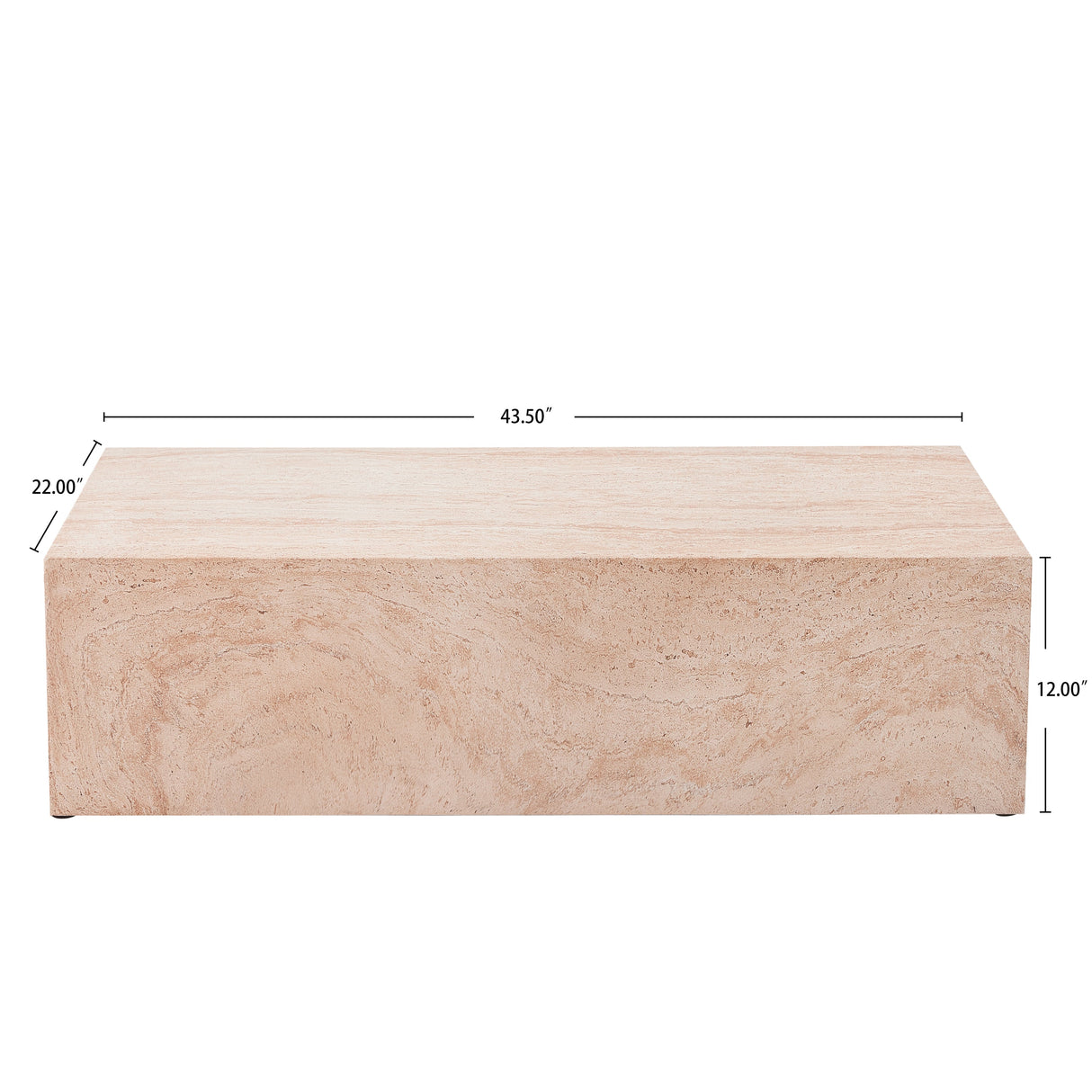 43.5" L x 22" W Rectangular MGO Coffee Table for Indoor and Outdoor Use