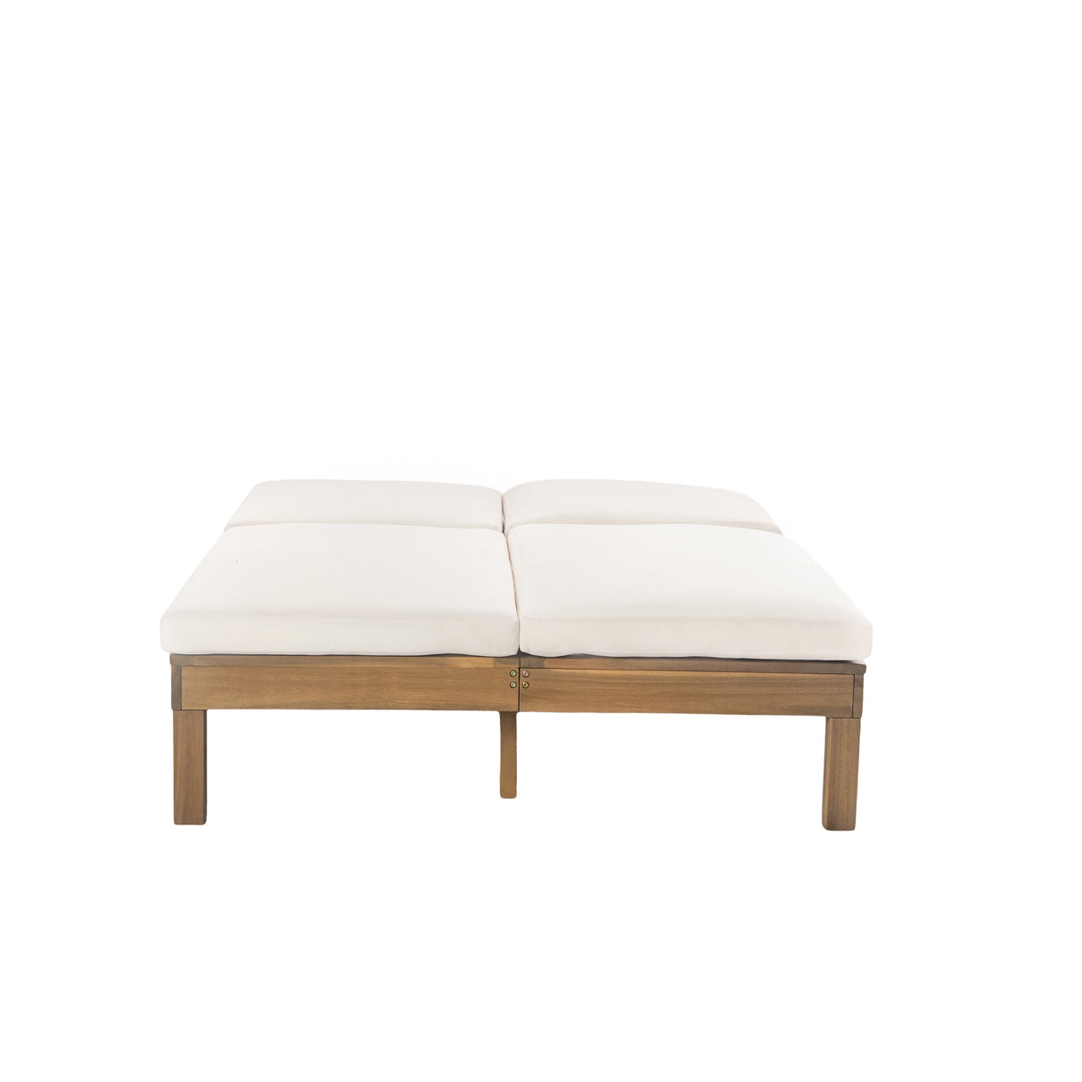 TREXM 5-Position Adjustable Backrest Double Chaise Lounge Outdoor