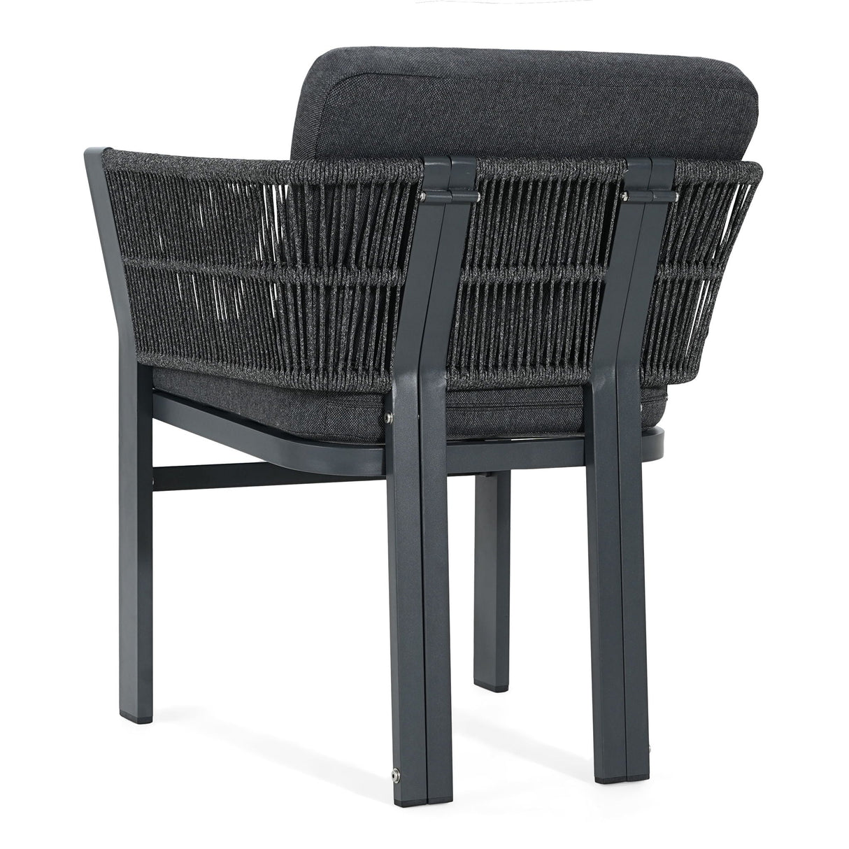 7 Piece Outdoor Dining Set With Table And 6 Chairs - Black / Teak / Gray