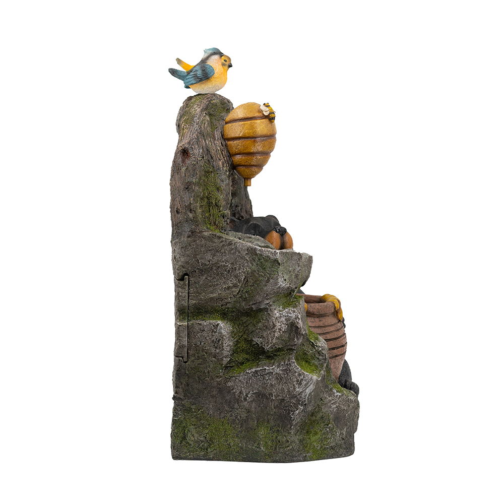 Decorative Two Tiered Outdoor Water Fountain with Woodland Animal Design