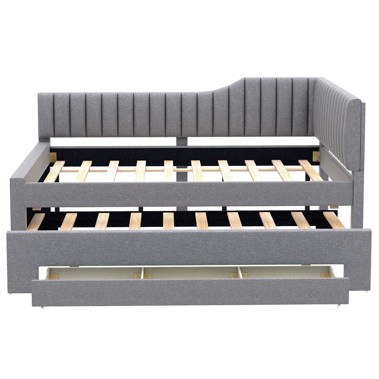 Upholstered Daybed With Trundle And 3 Drawers