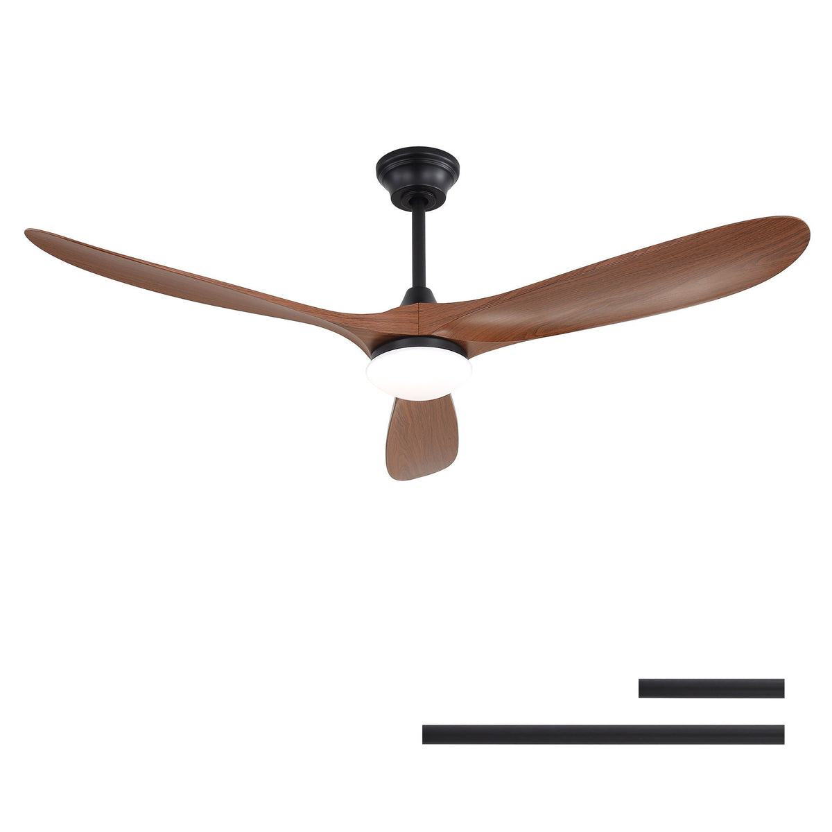 Smart Ceiling Fan with Lights and Quiet DC Motor - Light Brown, Black, or Dark Brown
