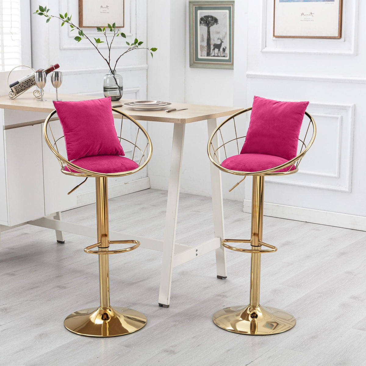 Unique Design Bar Chair, 360 Degree Rotation, Adjustable Height, Suitable For Dining Room And Bar