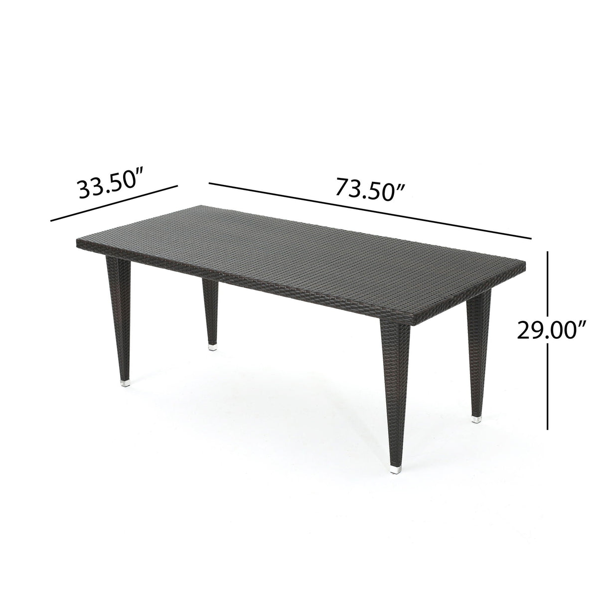 Reflect Outdoor Dining Table With Rattan Cover - Dark Gray