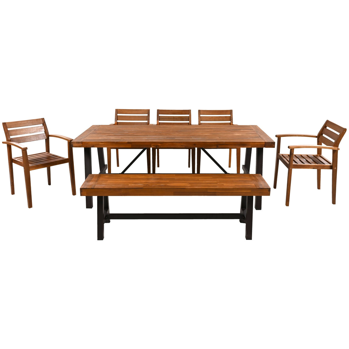 GO Outdoor Wood Dining Set For 7-8 Persons
