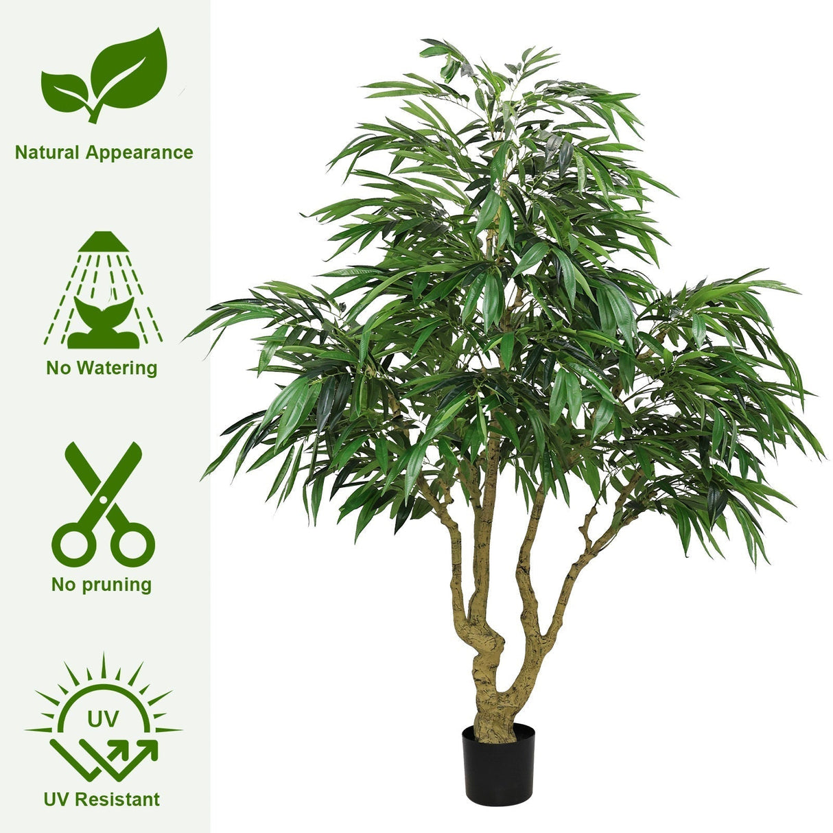 7FT Artificial Willow Tree Indoor Faux Silk Greenery Plant