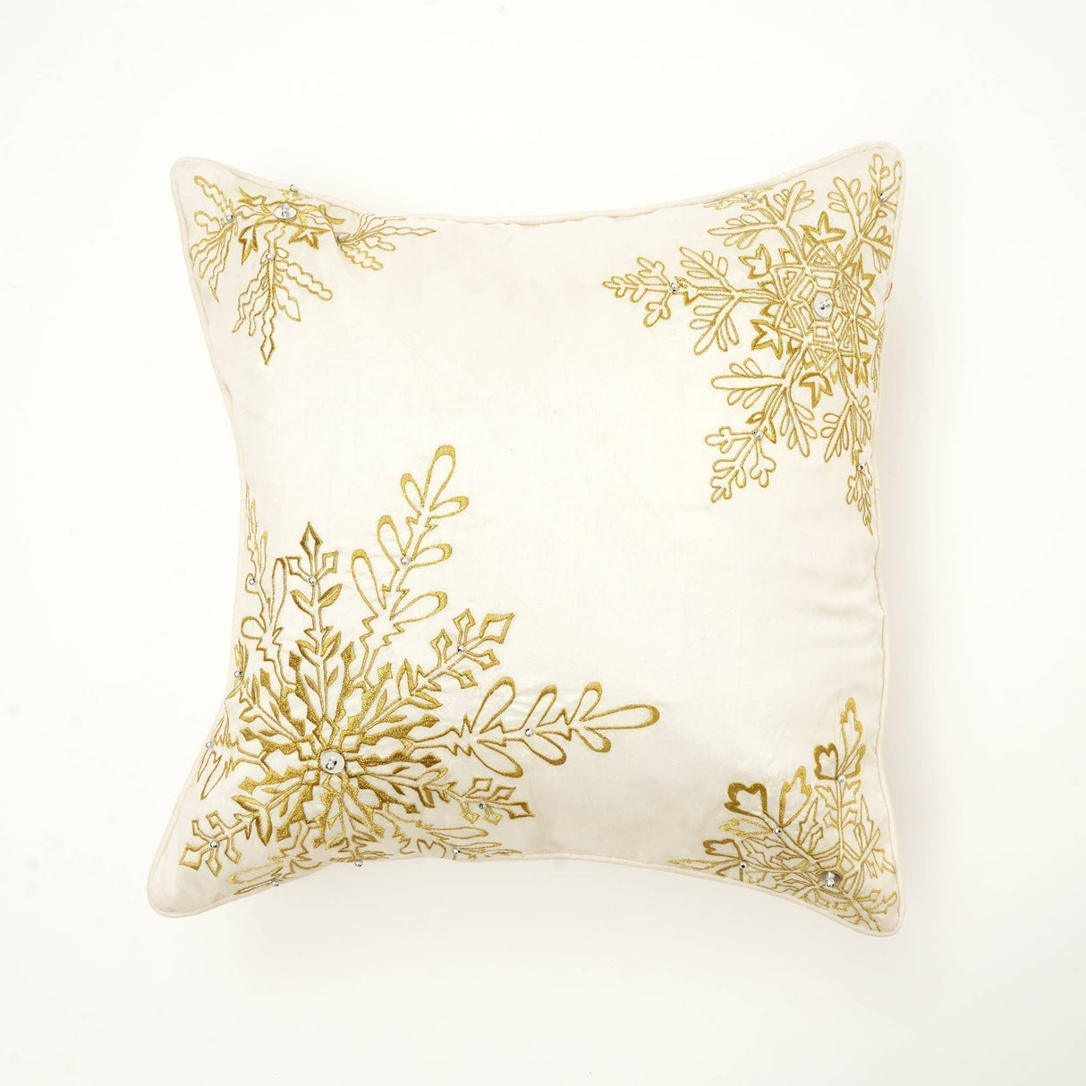 Handcrafted Snowflake Beaded Holiday Pillow