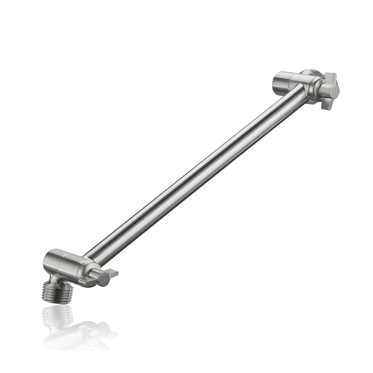 Luxury Rain Shower Head With Adjustable Arm, 10" Square, Stainless Steel - Brushed Nickel