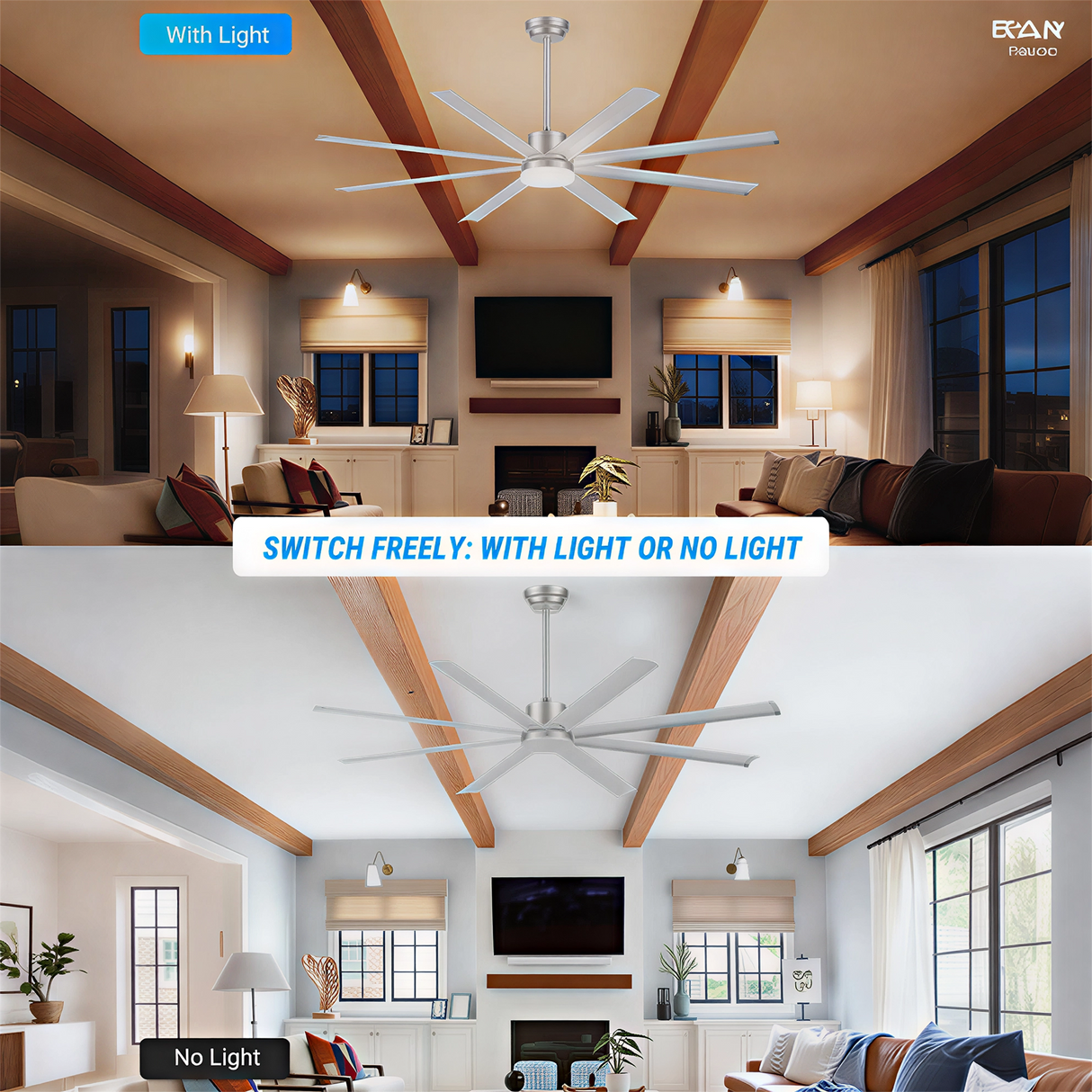 72 Inch Industrial PM DC Motor Ceiling Fan