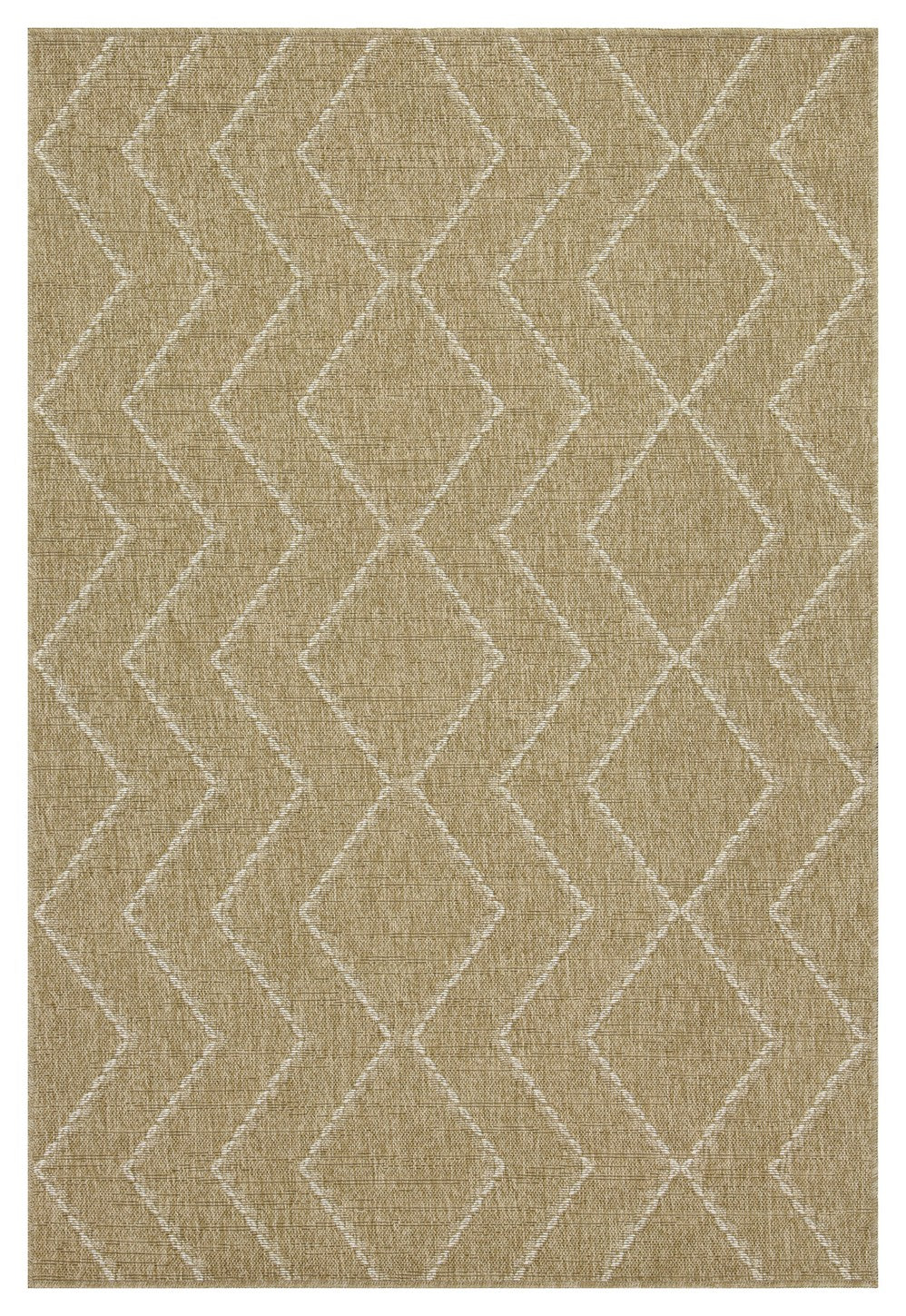 Earth GC_NTL1011 Jute/White 5 ft. 3 in. x 7 ft. 3 in. Indoor/Outdoor Area Rug