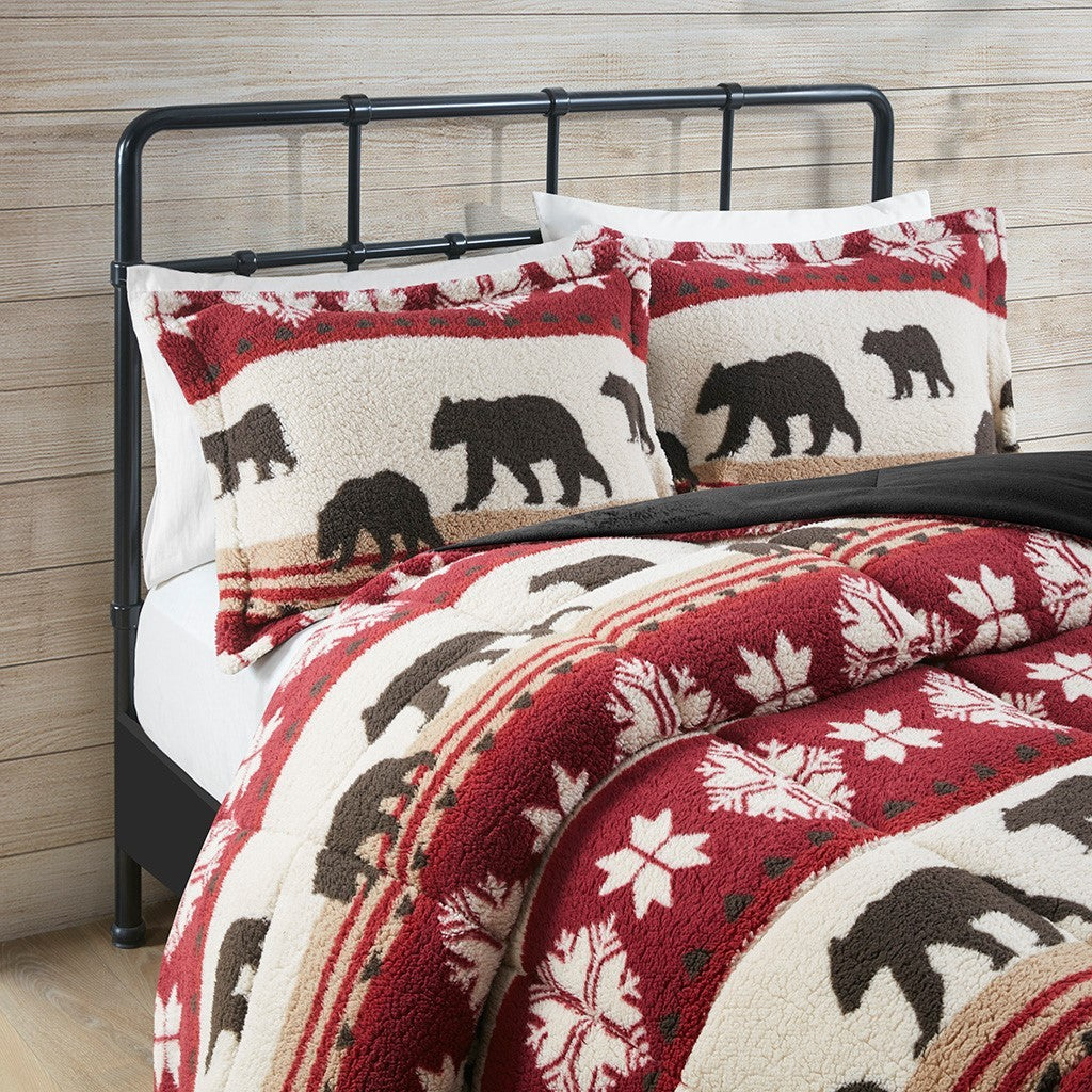 Print Sherpa Comforter Set