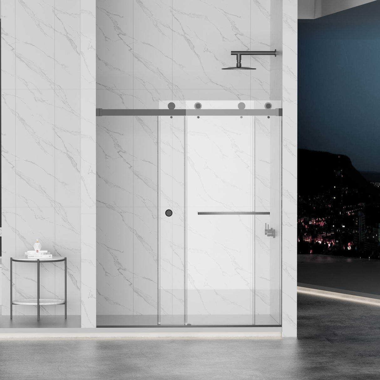Frameless Shower Door - Double Sliding Design