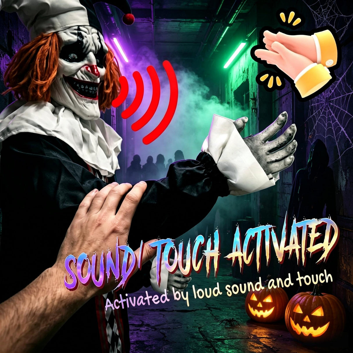 Frightening Giant Clown Prop with Realistic Facial Expressions