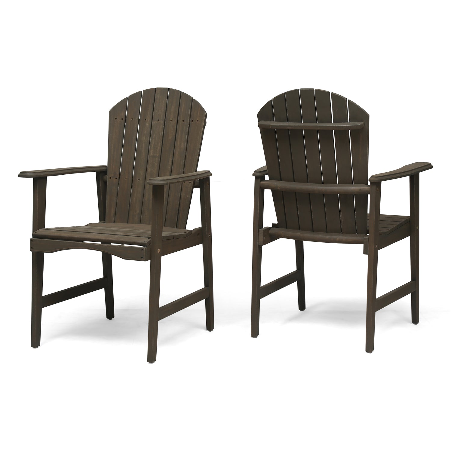 Adirondack Dining Chairs in Weathered Grey Acacia- Set of 2