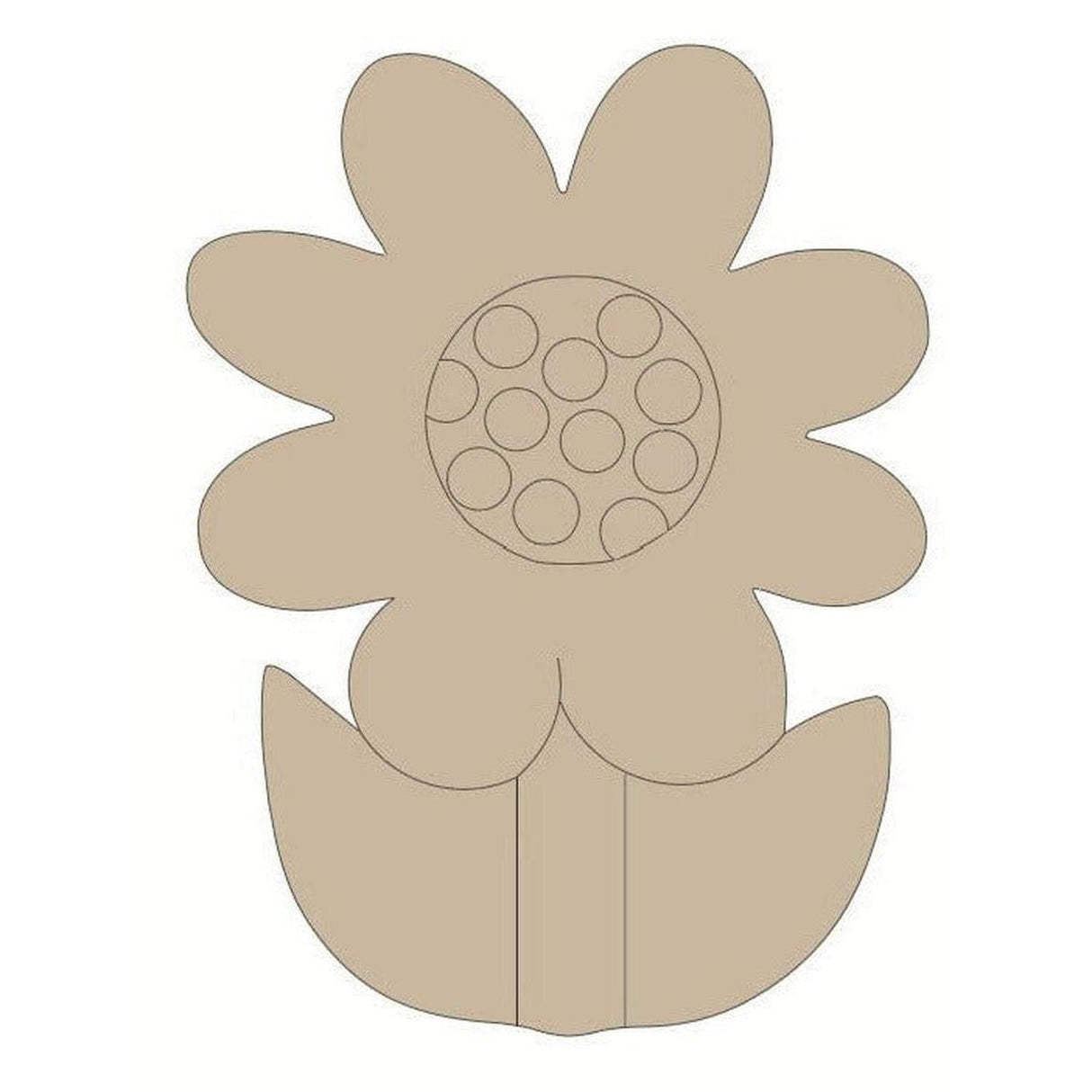 Daisy Floral Unfinished Wood Cutout