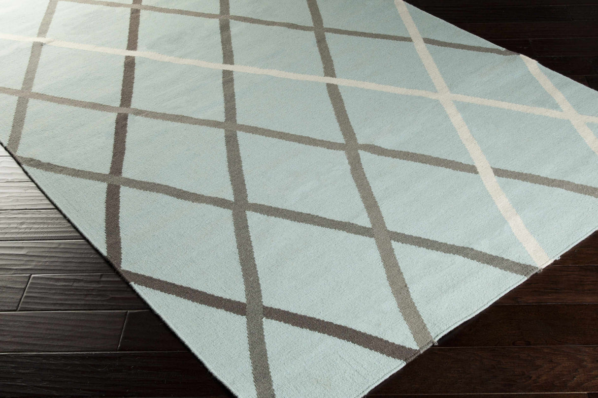 Darlaston Gray Trellis Wool Area Rug - Clearance