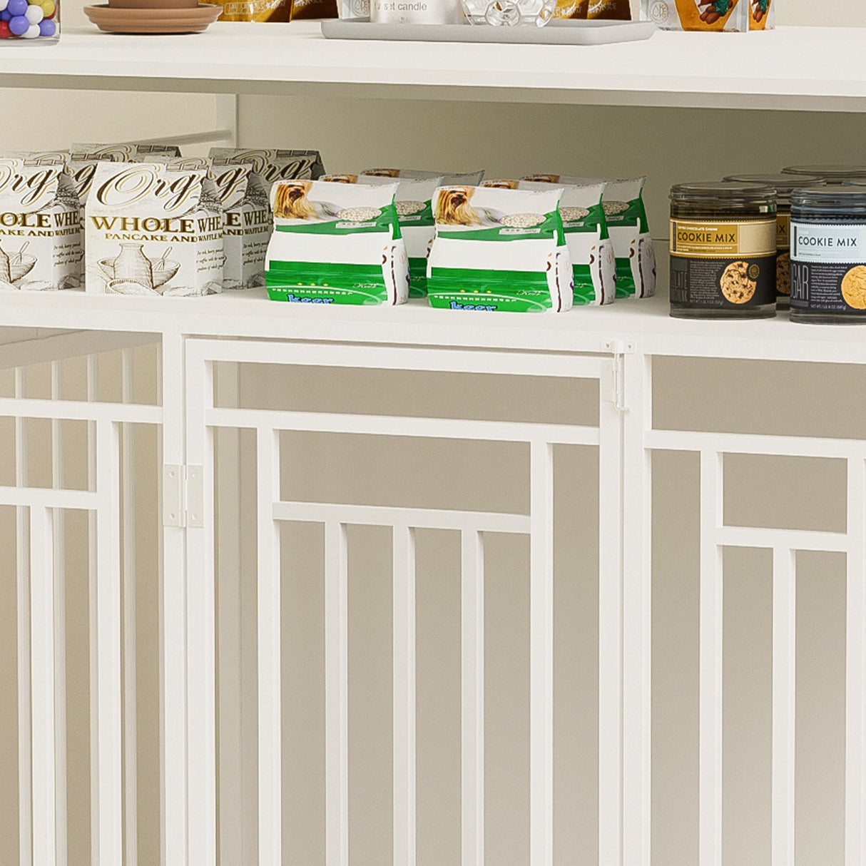 43.3 Inch Wooden Dog Crate Furniture with Divider and Storage