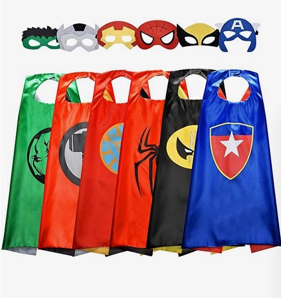6-Pack-|-Superhero-Reversible-Cape-&-Mask-Set-