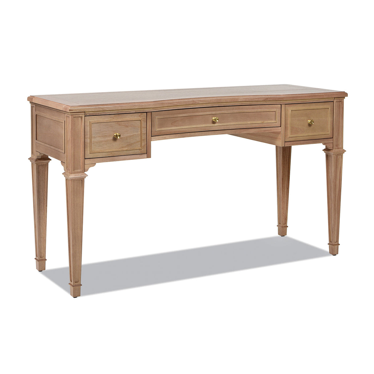 Dauphin 55" 3-Drawer Wood Executive Desk Natural Brown