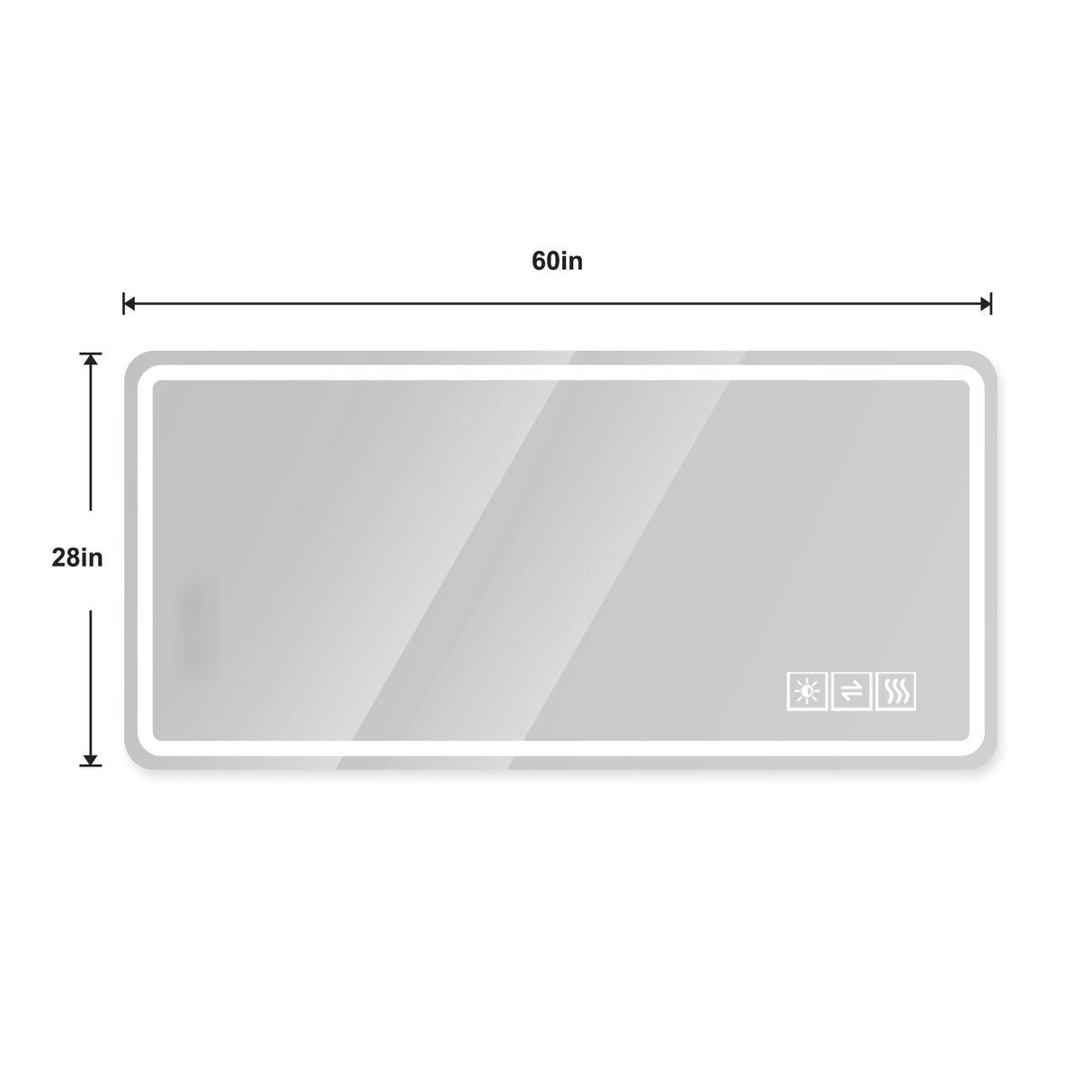 LED Bathroom Mirror with Anti-Fog, Rust Resistance, and Tri-Color Lighting
