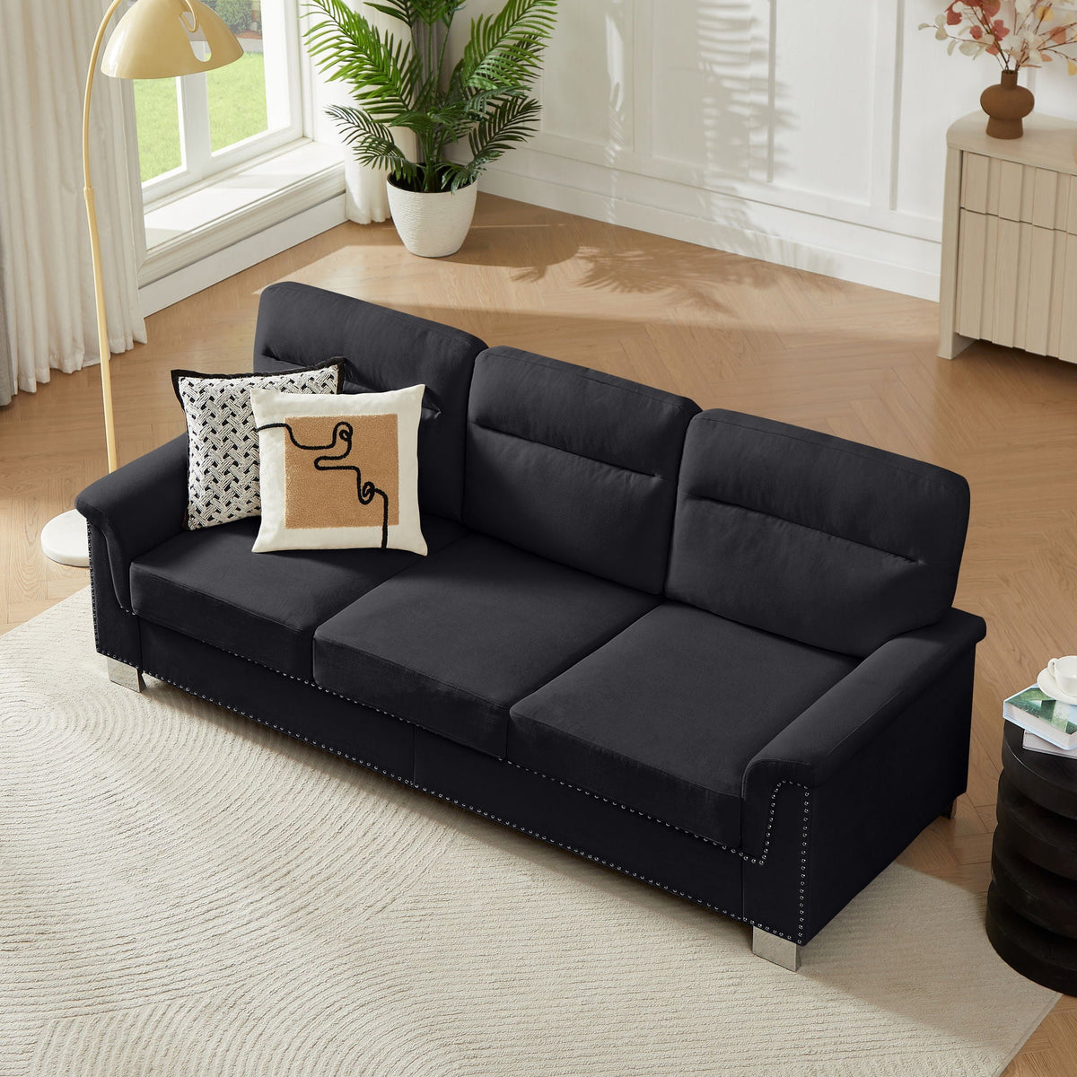 3 Seater Elegant Stationary Sofa