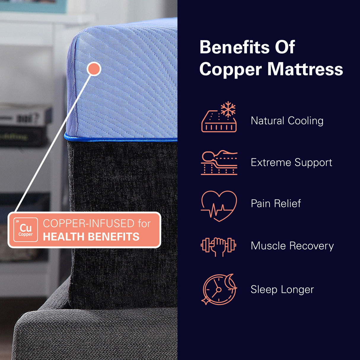 Refresh - 12" Flex Head Memory Foam Hybrid Mattress And Adjustable Base Bundle