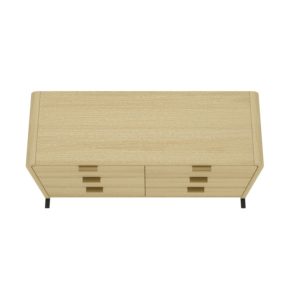 Oak Double Dresser with 6 Drawers - Grace Collection