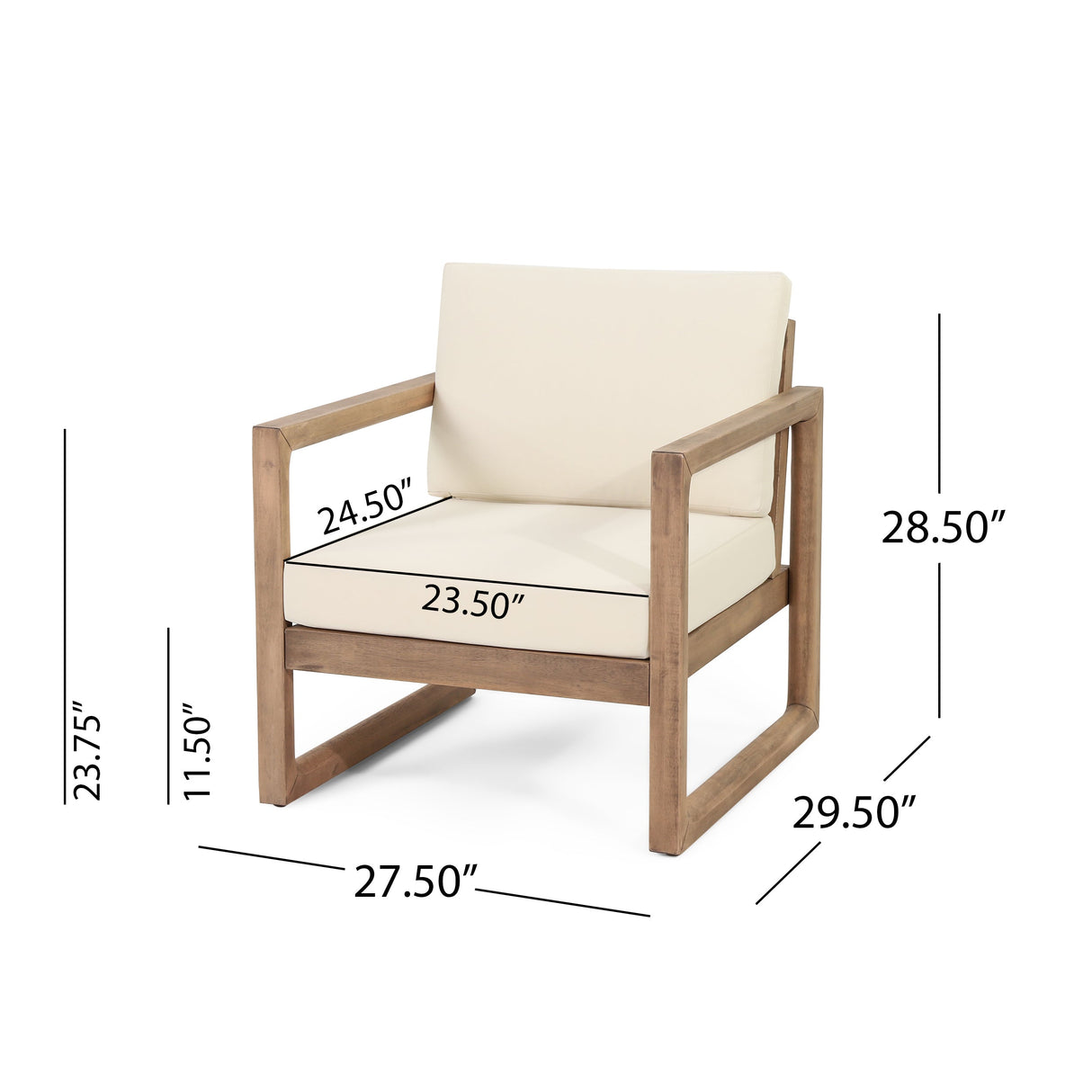 4-Piece Acacia Wood Patio Furniture Set