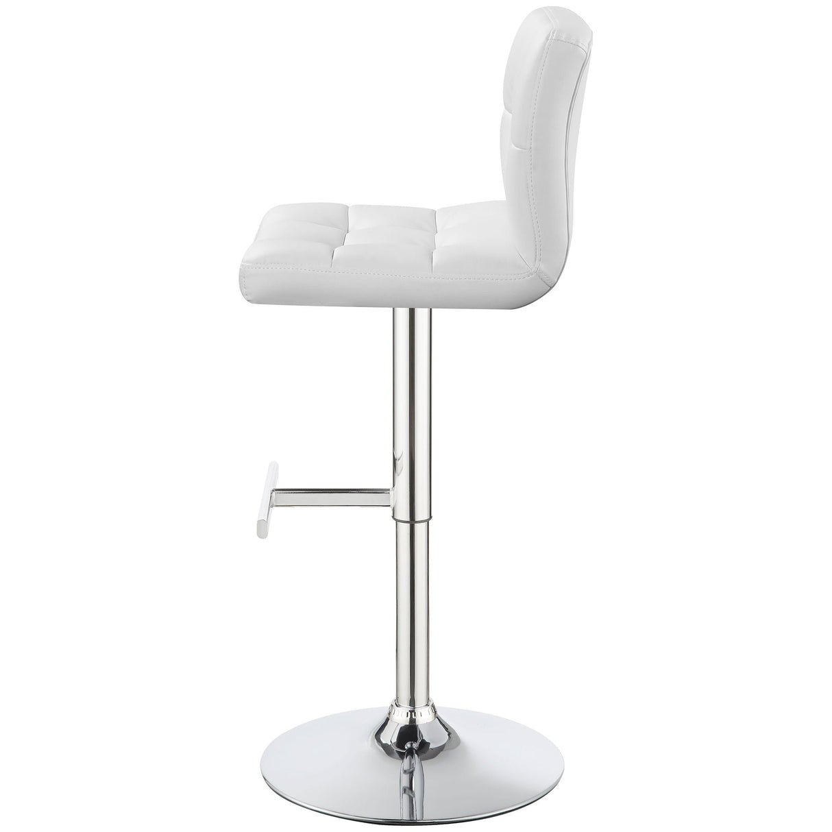 Lenny - Upholstered Adjustable Bar Stool (Set of 2) - White