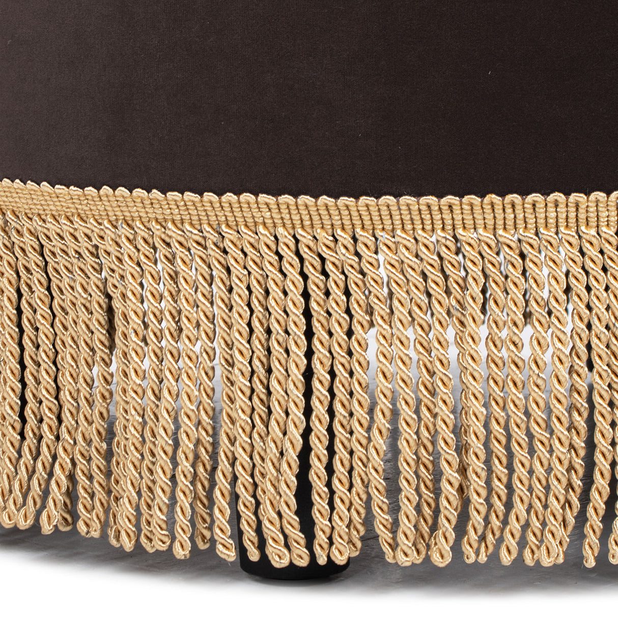 Yolanda 24" Round Upholstered Accent Ottoman Deep Brown Performance Velvet