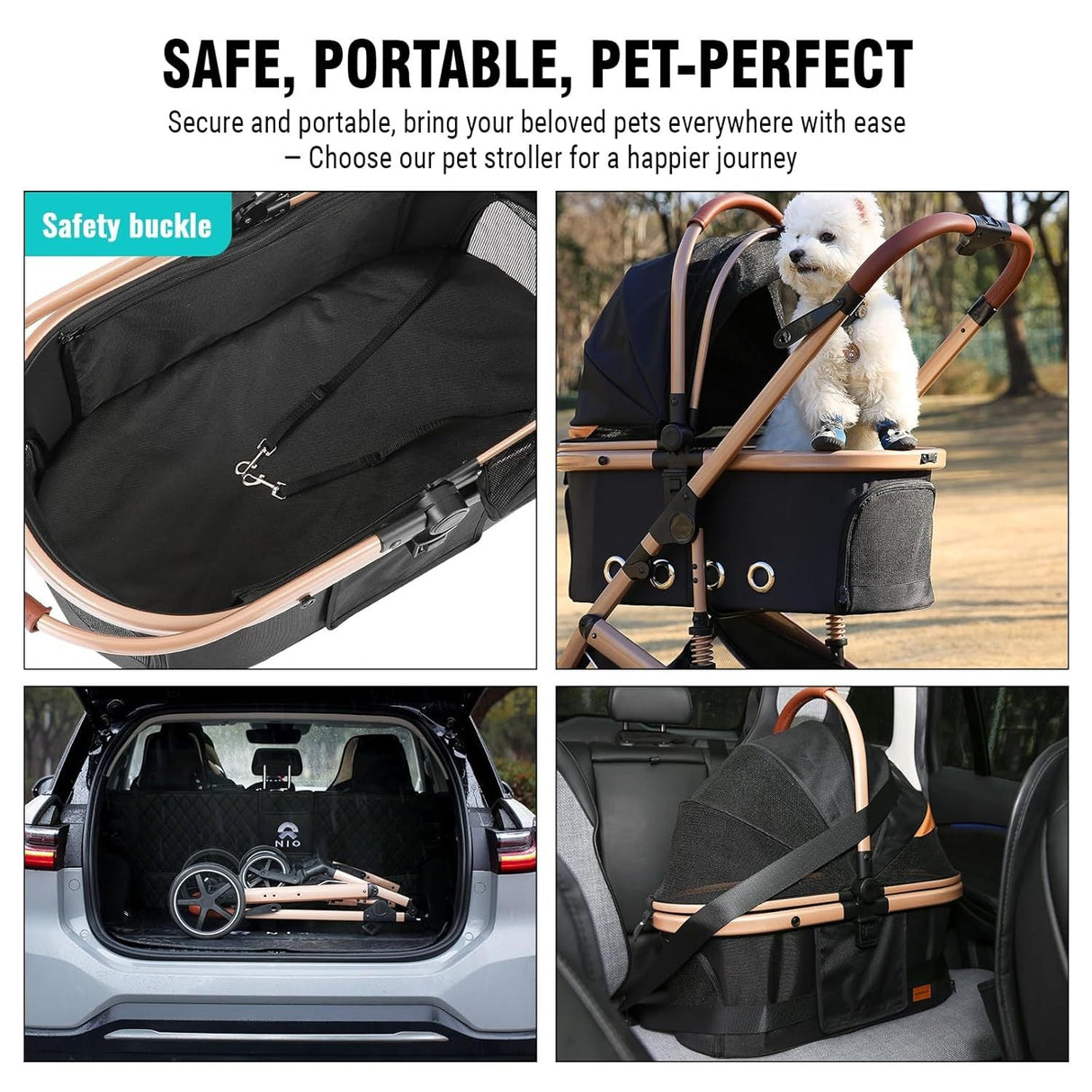EchoSmile 4 in 1 Lightweight Pet Stroller