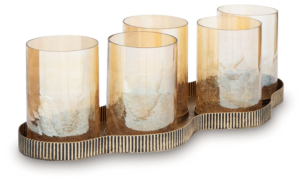 Evereton - Candle Holder - Antique Gold Finish