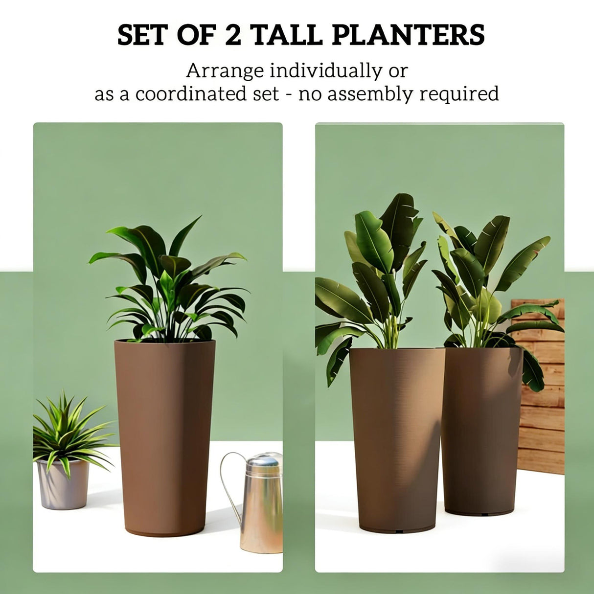 Tall Stackable Planters Set of 2
