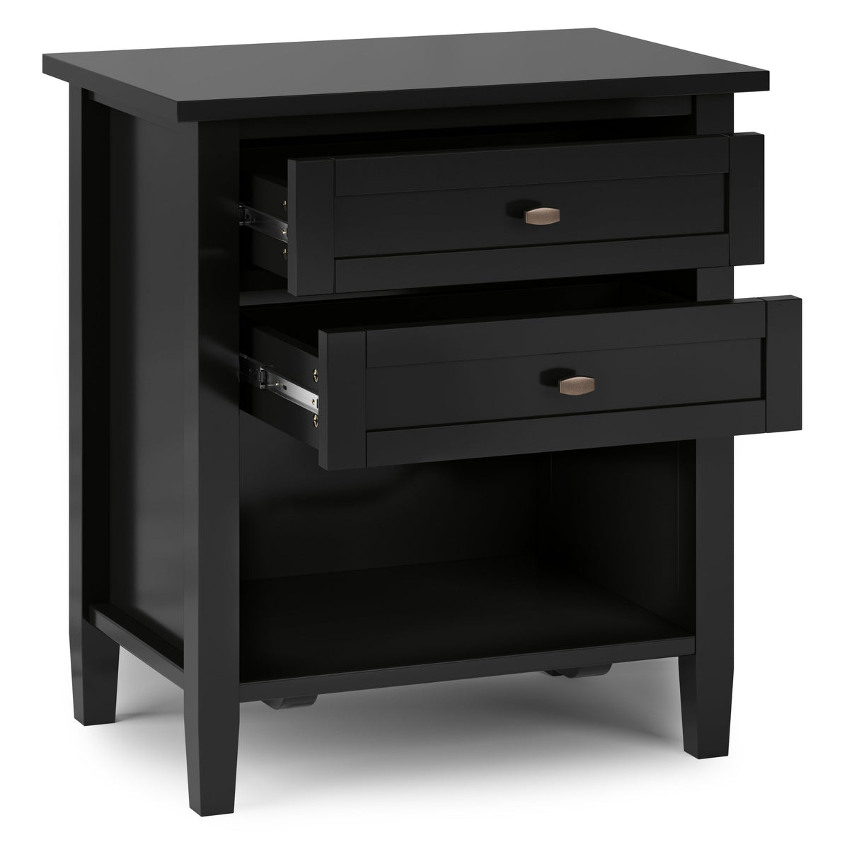 Warm Shaker Bedside Table - Black