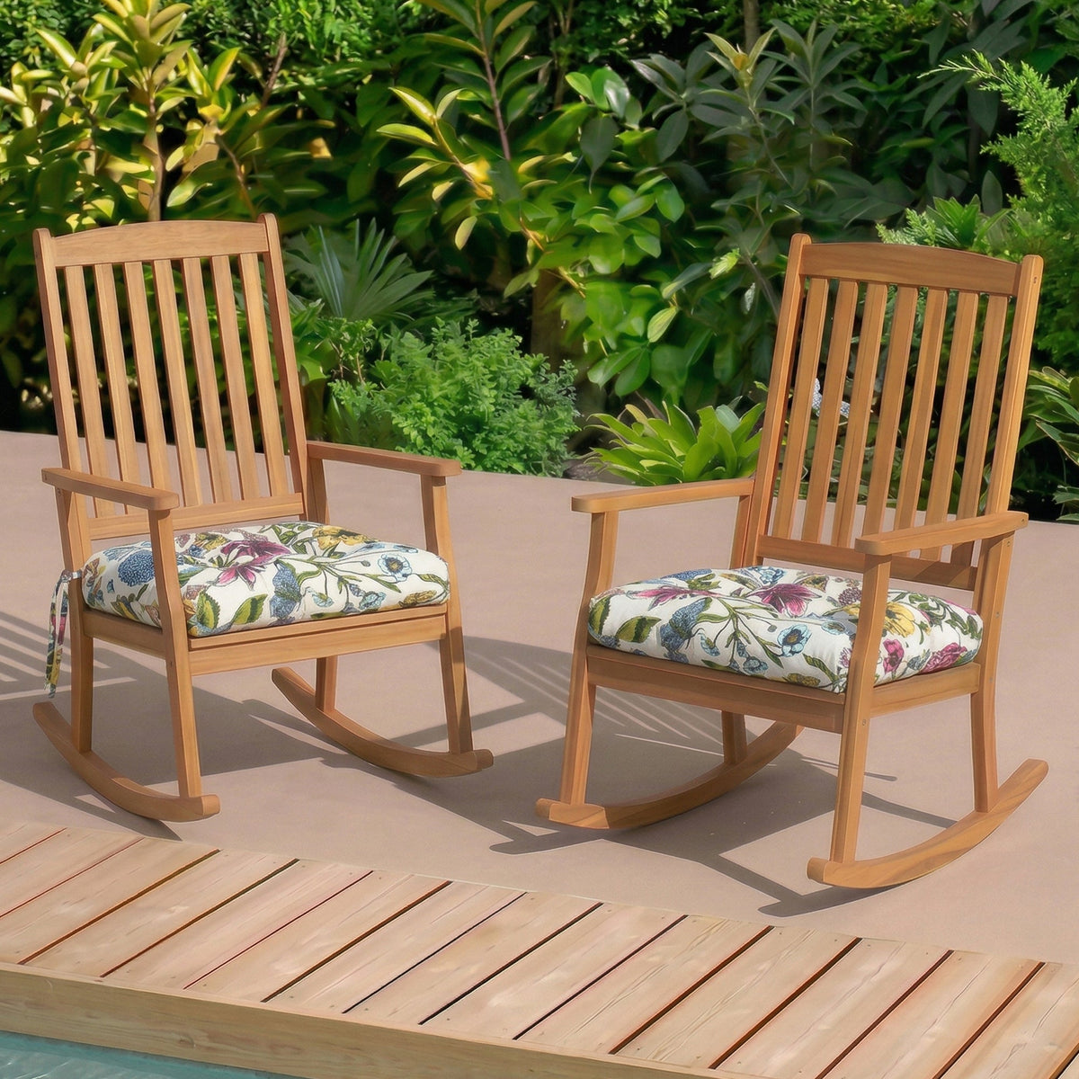 Outdoor Chair Cushions Set of 2, Botanical Floral